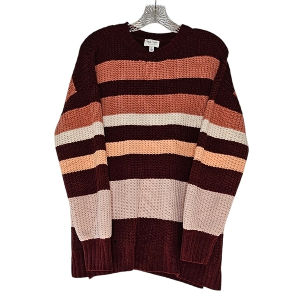 True Craft chenille long sleeve multi-colored striped sweater - Picture 1 of 10